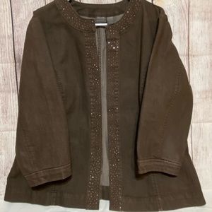 Chico's Size 3 Denim 3/4 sleeve Jacket